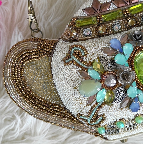 Last One! Rare Mary Frances Tea Time Beaded Teapot Shoulder Bag - Picture 2 of 16